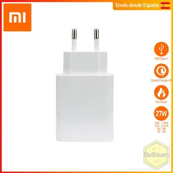 Cargador Xiaomi MDY-10-EL Quick Charge 3.0 | 5V-3A | 9V-3A | 12V-2.25 O | 20V-1.35-O, Mi para 9 y Km 9 SE (Blanco, Vrac)